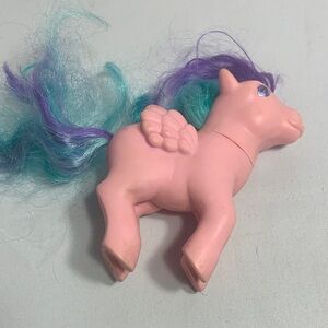 1985 Hasbro Pink Winged Pony Toy with Purple & Teal Hair - Kids Toys